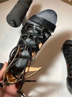 Nero Bianco Black Lace-Up Women’s Sandal